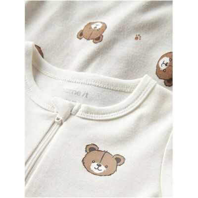 name it 2er-Pack Schlafoveralls mit Klappfuß Bär natur mehrfarbig unisex name it 2er-Pack Schlafoveralls mit Klappfuß Bär natur mehrfarbig unisex
