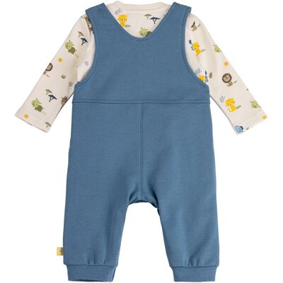 Bornino 2-tlg. Set Latzhose und Shirt langarm blau natur 86/92 Bornino 2-tlg. Set Latzhose und Shirt langarm blau natur 86/92