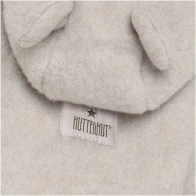 Huttelihut Wollfleece-Jacke Kapuze mit Ohren aus Merinowolle beige grau unisex Huttelihut Wollfleece-Jacke Kapuze mit Ohren aus Merinowolle beige grau unisex