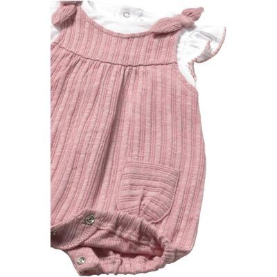 Mayoral 2-tlg. Set T-Shirt Flügelarm und Latzhose kurz Rippqualität rosa natur Mayoral 2-tlg. Set T-Shirt Flügelarm und Latzhose kurz Rippqualität rosa natur