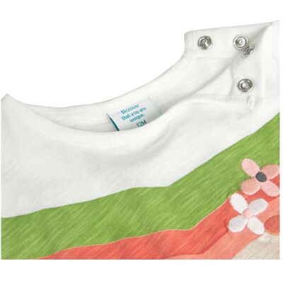 BOBOLI T-Shirt kurzarm Blumenstickerei natur BOBOLI T-Shirt kurzarm Blumenstickerei natur