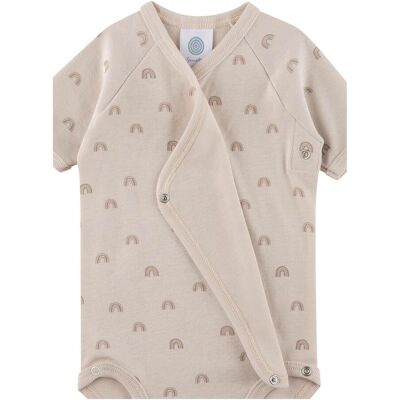 Sanetta Wickelbody kurzarm Regenbögen beige unisex Sanetta Wickelbody kurzarm Regenbögen beige unisex