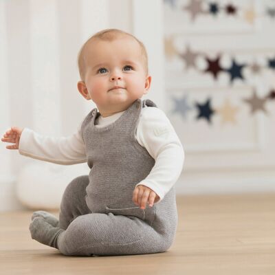 Bornino Strick-Strampler ohne Fuß grau 50/56 unisex Bornino Strick-Strampler ohne Fuß grau 50/56 unisex