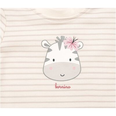 Bornino T-Shirt Ringel Zebra grau natur 98/104 Bornino T-Shirt Ringel Zebra grau natur 98/104