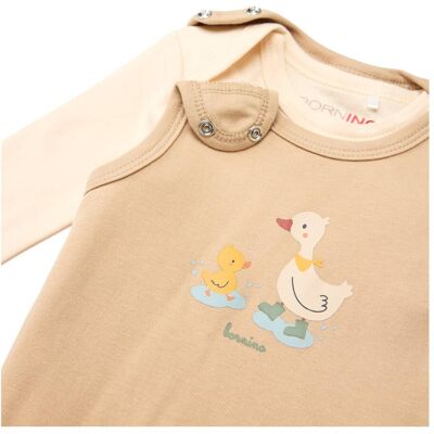 Bornino Strampler-Set 2-tlg. mit Body Ente beige natur 62/68 unisex Bornino Strampler-Set 2-tlg. mit Body Ente beige natur 62/68 unisex