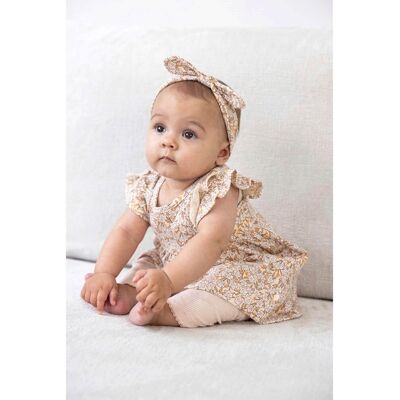 Feetje Krepp-Kleid Flügelarm Blumen braun mehrfarbig Feetje Krepp-Kleid Flügelarm Blumen braun mehrfarbig