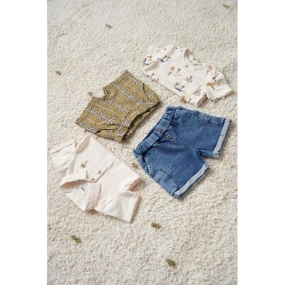 Feetje Sweatshorts Palmen gruen natur Feetje Sweatshorts Palmen gruen natur