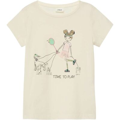 s.Oliver T-Shirt Mädchen Hunde natur 116/122 s.Oliver T-Shirt Mädchen Hunde natur 116/122