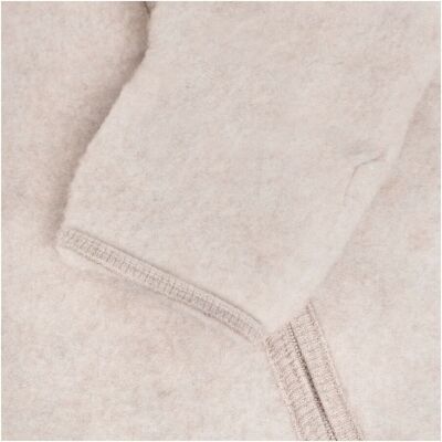 Huttelihut Wollfleece-Overall mit Klappbündchen und Kapuze mit Ohren Merinowolle beige grau unisex Huttelihut Wollfleece-Overall mit Klappbündchen und Kapuze mit Ohren Merinowolle beige grau unisex