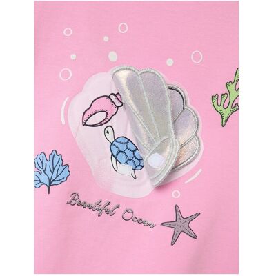 name it T-Shirt Flügelarm Klapp-Muschel pink silber name it T-Shirt Flügelarm Klapp-Muschel pink silber