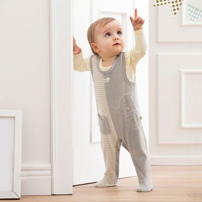 Bornino Nicki-Strampler Elefant und Maus grau 50/56 unisex Bornino Nicki-Strampler Elefant und Maus grau 50/56 unisex