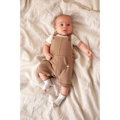 Feetje Sweat-Latzhose kurz mit Tasche braun Feetje Sweat-Latzhose kurz mit Tasche braun