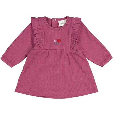 Feetje Kleid langarm Blumen Rüschen Rippqualität lila Feetje Kleid langarm Blumen Rüschen Rippqualität lila
