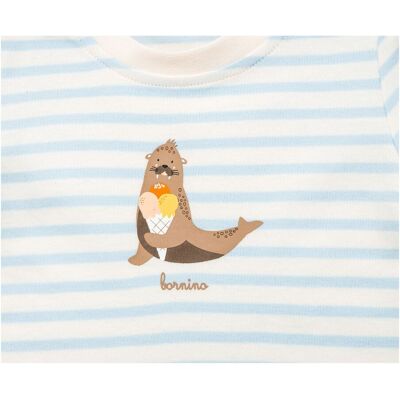 Bornino T-Shirt Ringel blau natur 62/68 unisex Bornino T-Shirt Ringel blau natur 62/68 unisex