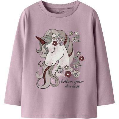 name it Shirt langarm Einhorn Blumen rosa mehrfarbig name it Shirt langarm Einhorn Blumen rosa mehrfarbig