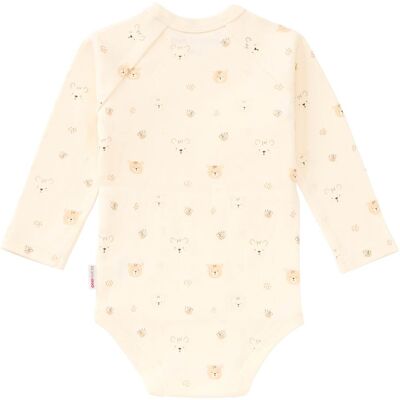 Bornino 5er-Pack Wickelbodys langarm Ringel Bär beige 62/68 unisex Bornino 5er-Pack Wickelbodys langarm Ringel Bär beige 62/68 unisex