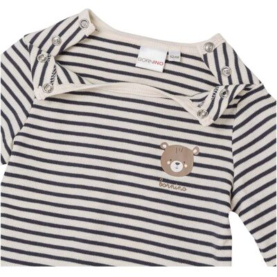 Bornino Shirt langarm Ringel blau natur 98/104 unisex Bornino Shirt langarm Ringel blau natur 98/104 unisex