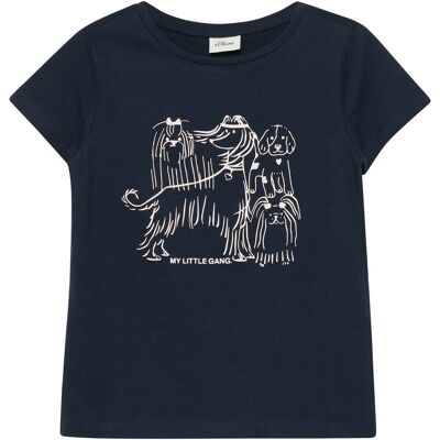 s.Oliver T-Shirt Hunde Glitzer blau 116/122 s.Oliver T-Shirt Hunde Glitzer blau 116/122