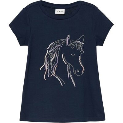 s.Oliver T-Shirt Pailletten-Pferd blau 92/98 s.Oliver T-Shirt Pailletten-Pferd blau 92/98