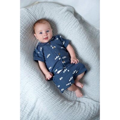 Feetje Musselin-Shorts Wellen blau natur Feetje Musselin-Shorts Wellen blau natur