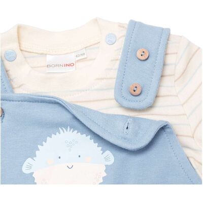 Bornino 2-tlg. Set Latzhose mit Shirt Kugelfisch blau natur 86/92 unisex Bornino 2-tlg. Set Latzhose mit Shirt Kugelfisch blau natur 86/92 unisex