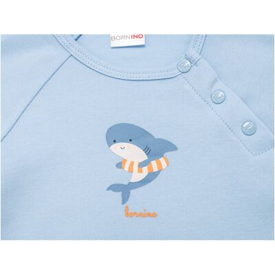 Bornino Raglanshirt langarm Hai hellblau 50/56 Bornino Raglanshirt langarm Hai hellblau 50/56