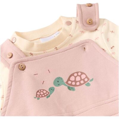Bornino 2-tlg. Set Latzhose mit Shirt Schildkröte rosa natur 74/80 Bornino 2-tlg. Set Latzhose mit Shirt Schildkröte rosa natur 74/80