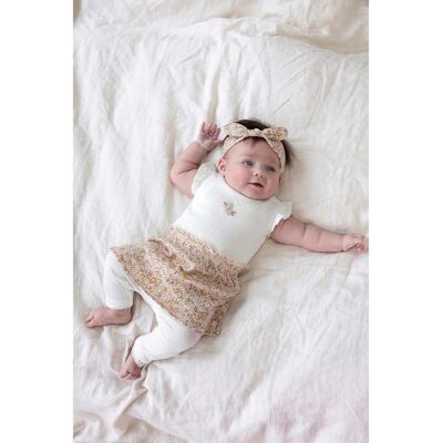 Feetje Krepp-Kleid Flügelarm Blumen Rippqualität natur mehrfarbig Feetje Krepp-Kleid Flügelarm Blumen Rippqualität natur mehrfarbig