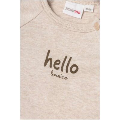 Bornino Raglanshirt langarm Hello braun 86/92 unisex Bornino Raglanshirt langarm Hello braun 86/92 unisex