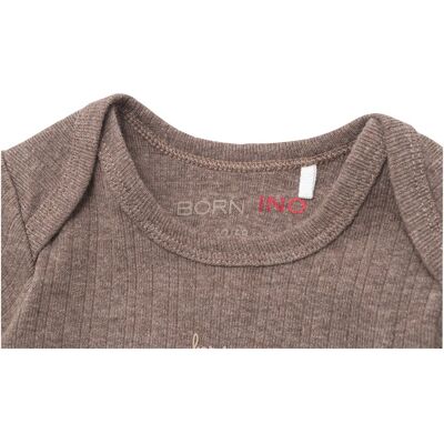 Bornino Body langarm Rippqualität braun 62/68 unisex Bornino Body langarm Rippqualität braun 62/68 unisex