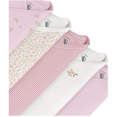 Petit Bateau 5er-Pack Wickelbodys langarm Ringel Blumen rosa mehrfarbig Petit Bateau 5er-Pack Wickelbodys langarm Ringel Blumen rosa mehrfarbig