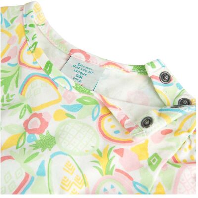 BOBOLI Kleid kurzarm Ananas mehrfarbig BOBOLI Kleid kurzarm Ananas mehrfarbig