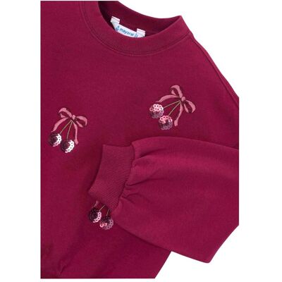 Mayoral Sweatshirt Kirschen Pailletten dunkelrot Mayoral Sweatshirt Kirschen Pailletten dunkelrot