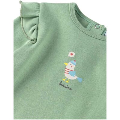 Bornino Shirt langarm Möwe Rüschen gruen 50/56 Bornino Shirt langarm Möwe Rüschen gruen 50/56