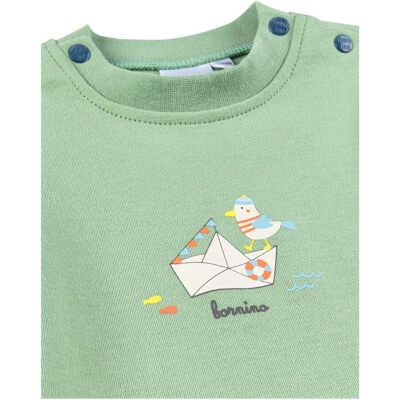 Bornino T-Shirt Papierboot Möwe gruen 62/68 Bornino T-Shirt Papierboot Möwe gruen 62/68