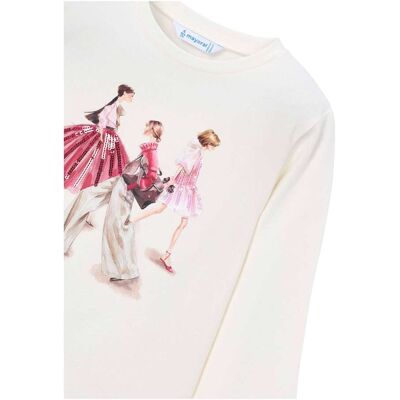 Mayoral Shirt langarm Mädchen Pailletten natur Mayoral Shirt langarm Mädchen Pailletten natur