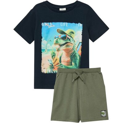 s.Oliver 2-tlg. Set T-Shirt und Bermuda Dino blau mehrfarbig 92/98 s.Oliver 2-tlg. Set T-Shirt und Bermuda Dino blau mehrfarbig 92/98