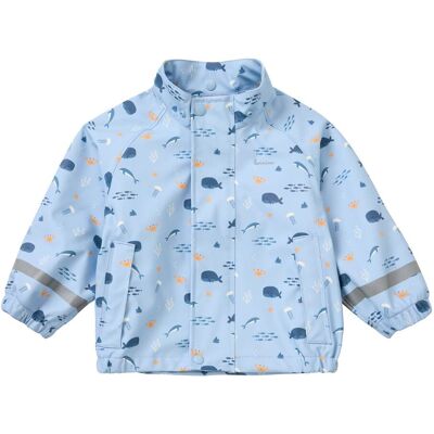 Bornino Regenjacke mit abnehmbarer Kapuze blau orange 98/104 unisex Bornino Regenjacke mit abnehmbarer Kapuze blau orange 98/104 unisex