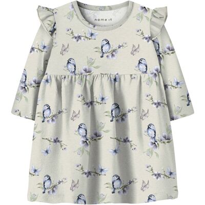 name it Kleid langarm Vögel Rüschen beige mehrfarbig name it Kleid langarm Vögel Rüschen beige mehrfarbig