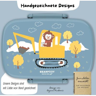 Bearfoot Set - Brotdose mit Gabel und Löffel blau unisex Bearfoot Set - Brotdose mit Gabel und Löffel blau unisex