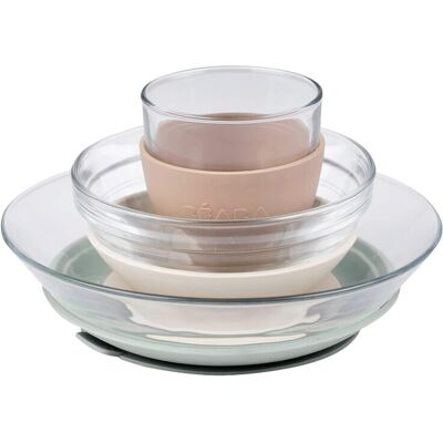 Beaba 3-tlg. Esslernset Glas beige unisex Beaba 3-tlg. Esslernset Glas beige unisex