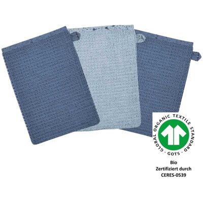 Wörner 3er-Pack Waschlappen 15x21 cm blau unisex Wörner 3er-Pack Waschlappen 15x21 cm blau unisex