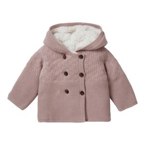 Noppies Strick-Plüschjacke mit Kapuze Struktur rosa