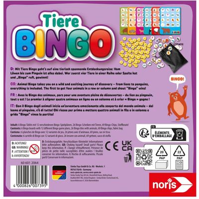 Noris Spiel Tiere Bingo mehrfarbig unisex Noris Spiel Tiere Bingo mehrfarbig unisex