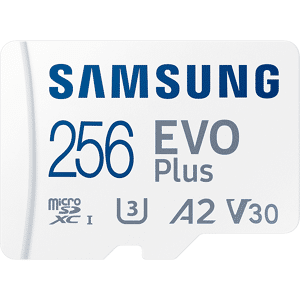 SAMSUNG EVO Plus - Micro-SDXC Speicherkarte (256 GB, 130 Mbit/s, Weiss)