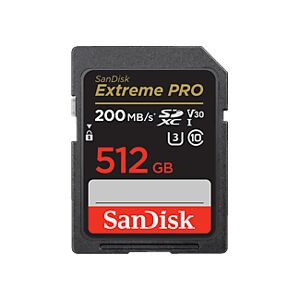 SANDISK Extreme PRO (UHS-I) - SDXC-Speicherkarte (512 GB, 200 MB/s, Schwarz)