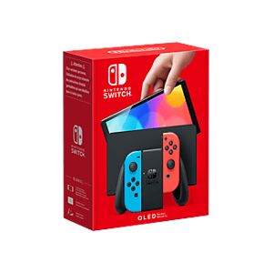 Nintendo Switch (OLED-Modell) - Spielekonsole - Neon-Blau/Neon-Rot/Schwarz