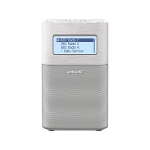 SONY XDR-V1BTDW - Tragbares Uhrenradio mit Bluetooth (DAB+, FM, Weiss)