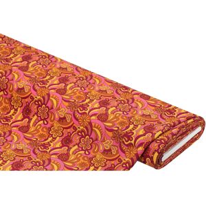 buttinette Universalgewebe Flowerpower, orange-color - Size: 150 cm