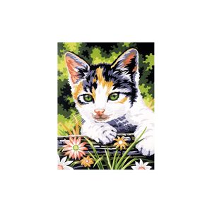 buttinette Malen nach Zahlen mit Acrylfarben Katze, 23 x 30,5 cm - Size: 23 x 30,5 cm